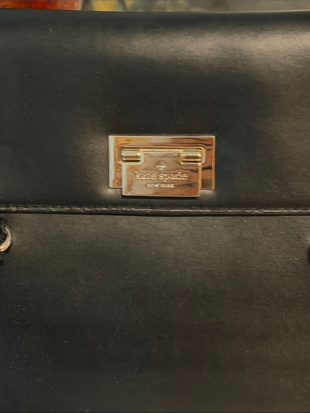 kate spade Black Leather Briefcase with Gold Hardware Open to Offers!